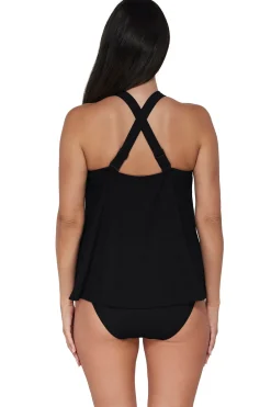 Pacifica Black Sadie Tankini Top