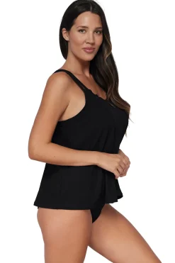Pacifica Black Sadie Tankini Top
