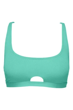 Sunsets Aqua Mist Sandbar Rib Brandi Bralette Top