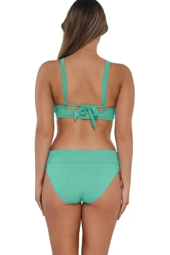 Sunsets Aqua Mist Sandbar Rib Hannah High Waist Bottom
