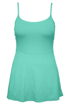 Sunsets Aqua Mist Sandbar Rib Naomi Swim Dress One Piece
