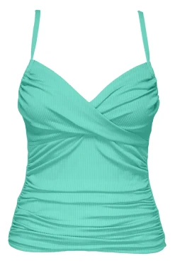 Sunsets Aqua Mist Sandbar Rib Simone Tankini Top