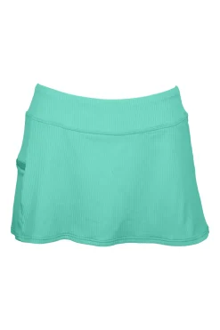 Sunsets Aqua Mist Sandbar Rib Sporty Swim Skirt