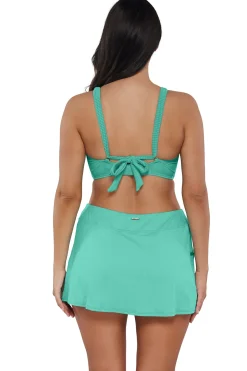 Sunsets Aqua Mist Sandbar Rib Sporty Swim Skirt