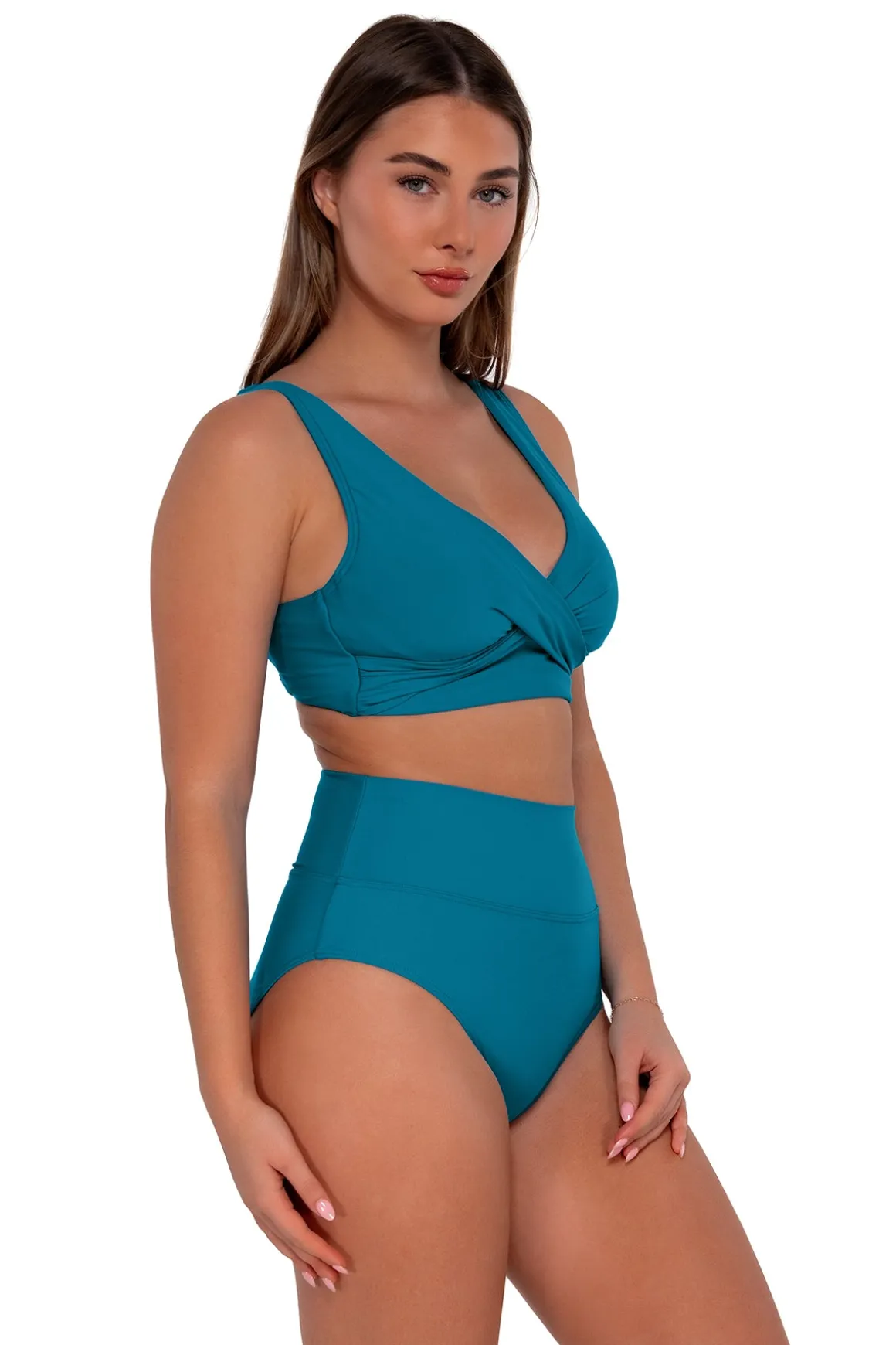 Sunsets Avalon Teal Hannah High Waist Bottom