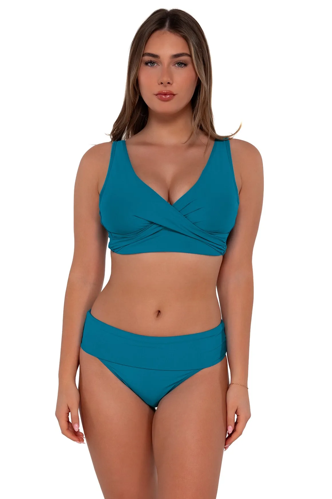 Sunsets Avalon Teal Hannah High Waist Bottom