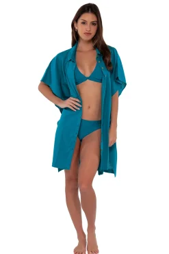 Sunsets Avalon Teal Shore Thing Tunic