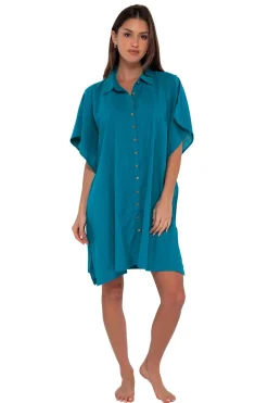 Sunsets Avalon Teal Shore Thing Tunic