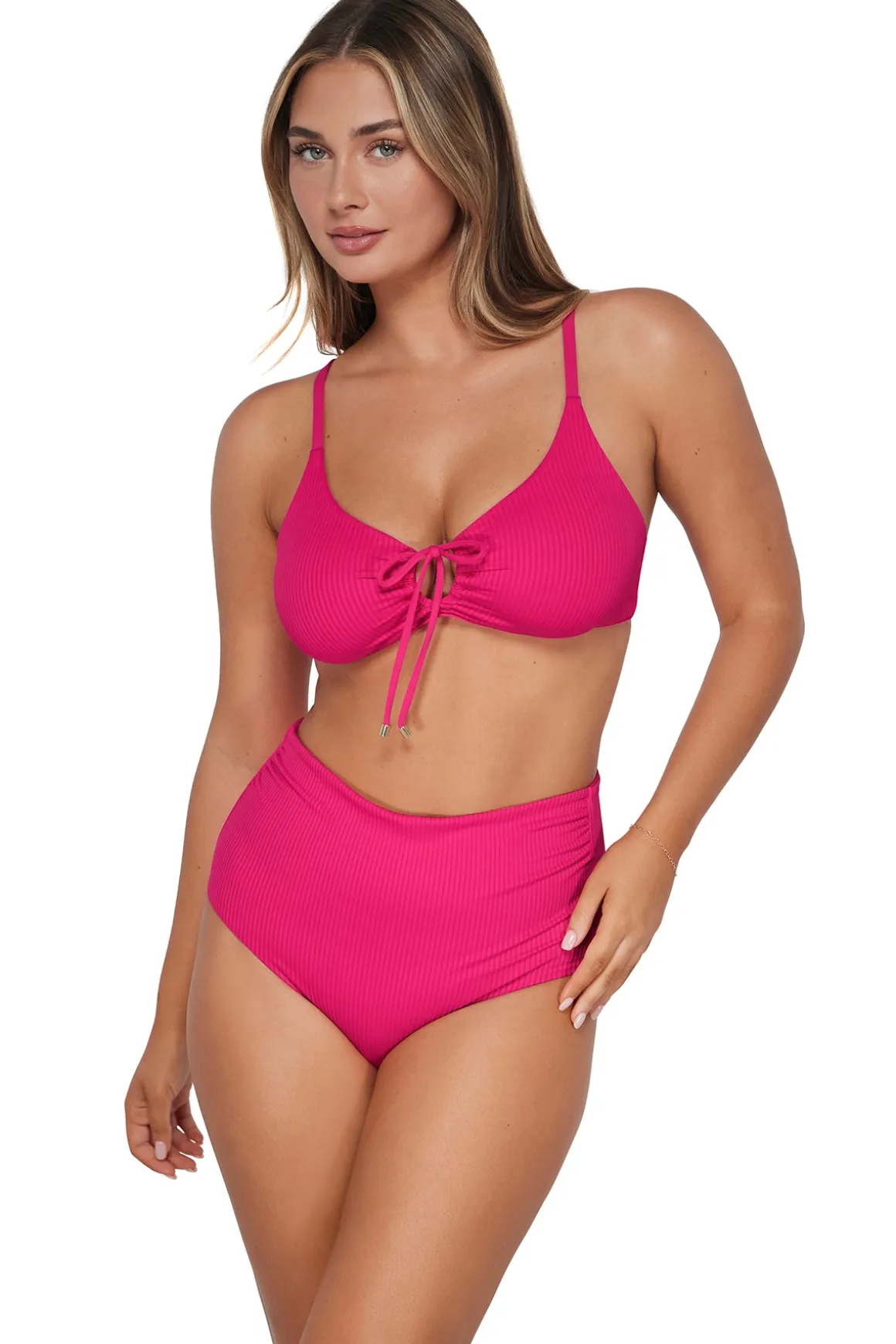 Sunsets Begonia Sandbar Rib Capri High Waist Bottom