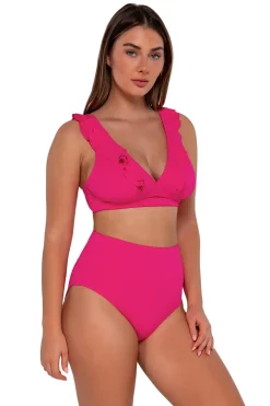 Sunsets Begonia Sandbar Rib Hannah High Waist Bottom