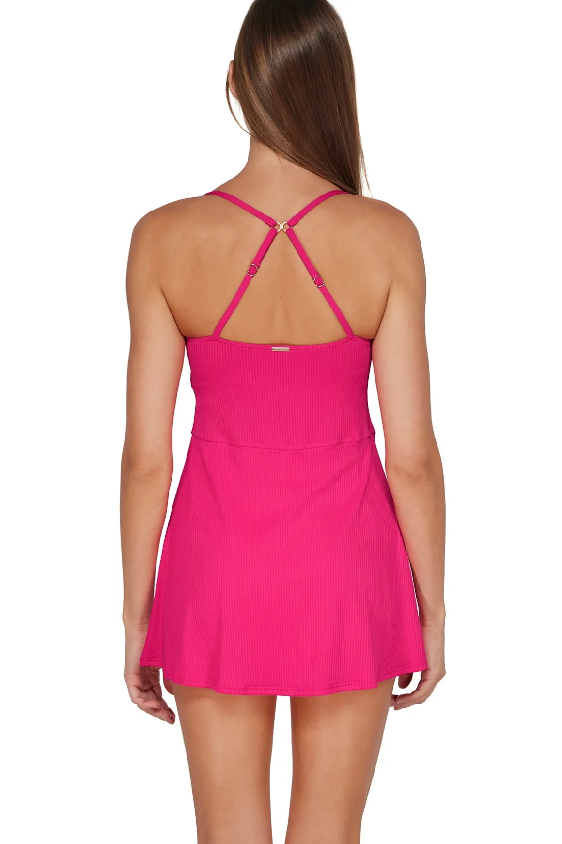 Sunsets Begonia Sandbar Rib Naomi Swim Dress One Piece