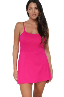 Sunsets Begonia Sandbar Rib Naomi Swim Dress One Piece