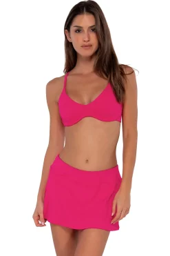 Sunsets Begonia Sandbar Rib Sporty Swim Skirt