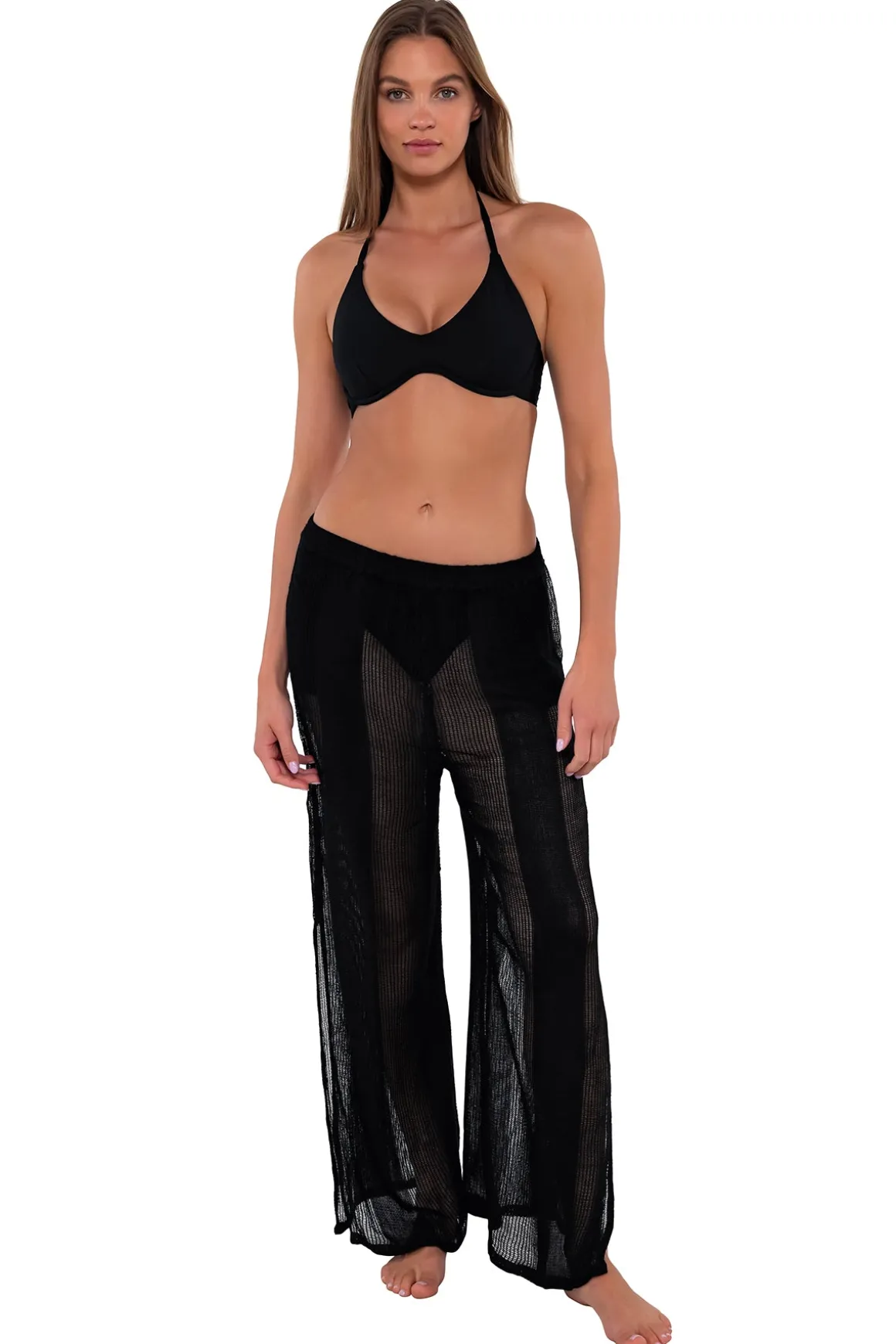 Sunsets Black Breezy Beach Pant