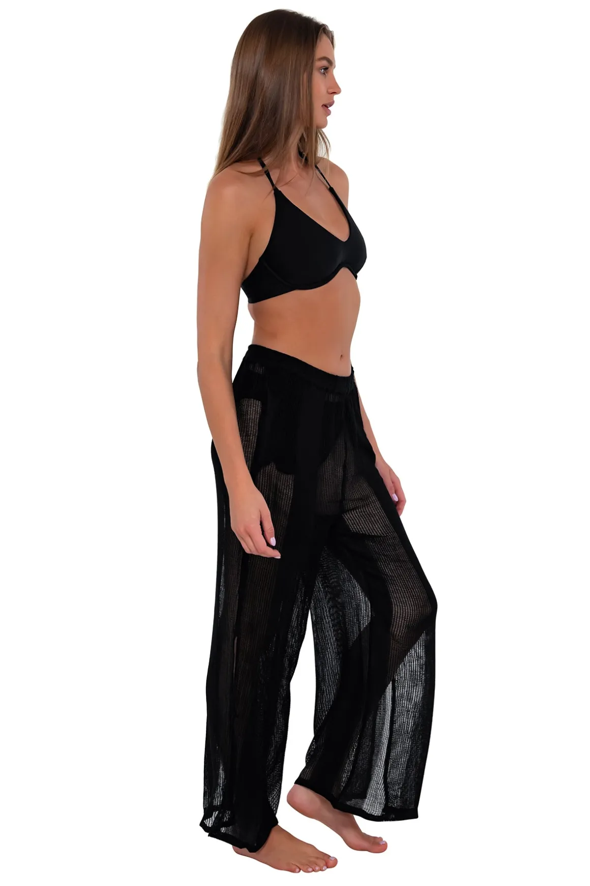 Sunsets Black Breezy Beach Pant