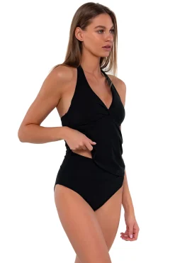 Sunsets Black Heidi Tankini Top