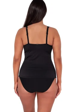 Sunsets Black Seagrass Texture Taylor Tankini Top
