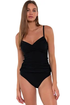 Sunsets Black Simone Tankini Top