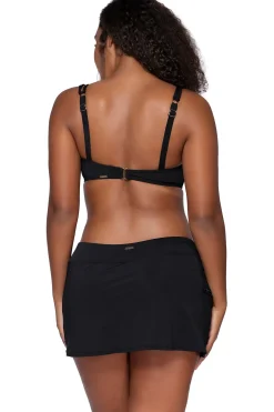 Sunsets Black Sporty Swim Skirt