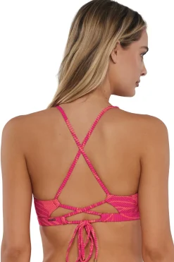 Sunsets Blushing Palms Sandbar Rib Brandi Bralette Top