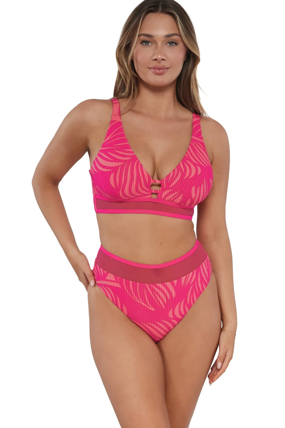 Sunsets Blushing Palms Sandbar Rib Danica Top