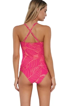 Sunsets Blushing Palms Sandbar Rib Simone Tankini Top