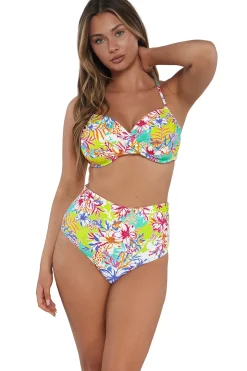 Sunsets Botanical Bliss Sandbar Rib Capri High Waist Bottom