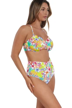 Sunsets Botanical Bliss Sandbar Rib Capri High Waist Bottom