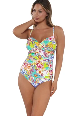 Sunsets Botanical Bliss Sandbar Rib Serena Tankini Top