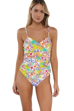 Sunsets Botanical Bliss Sandbar Rib Simone Tankini Top