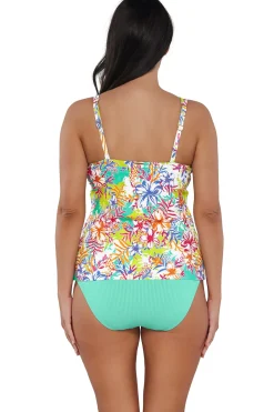 Sunsets Botanical Bliss Sandbar Rib Taylor Tankini Top