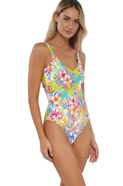 Sunsets Botanical Bliss Sandbar Rib Veronica One Piece