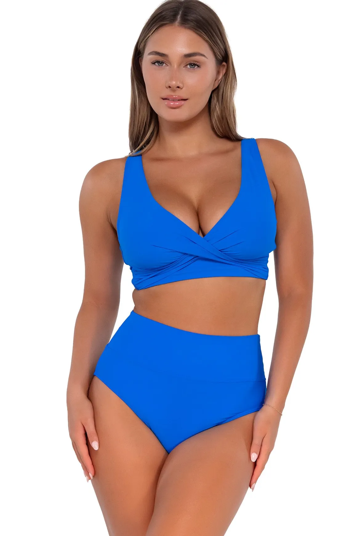 Sunsets Electric Blue Hannah High Waist Bottom