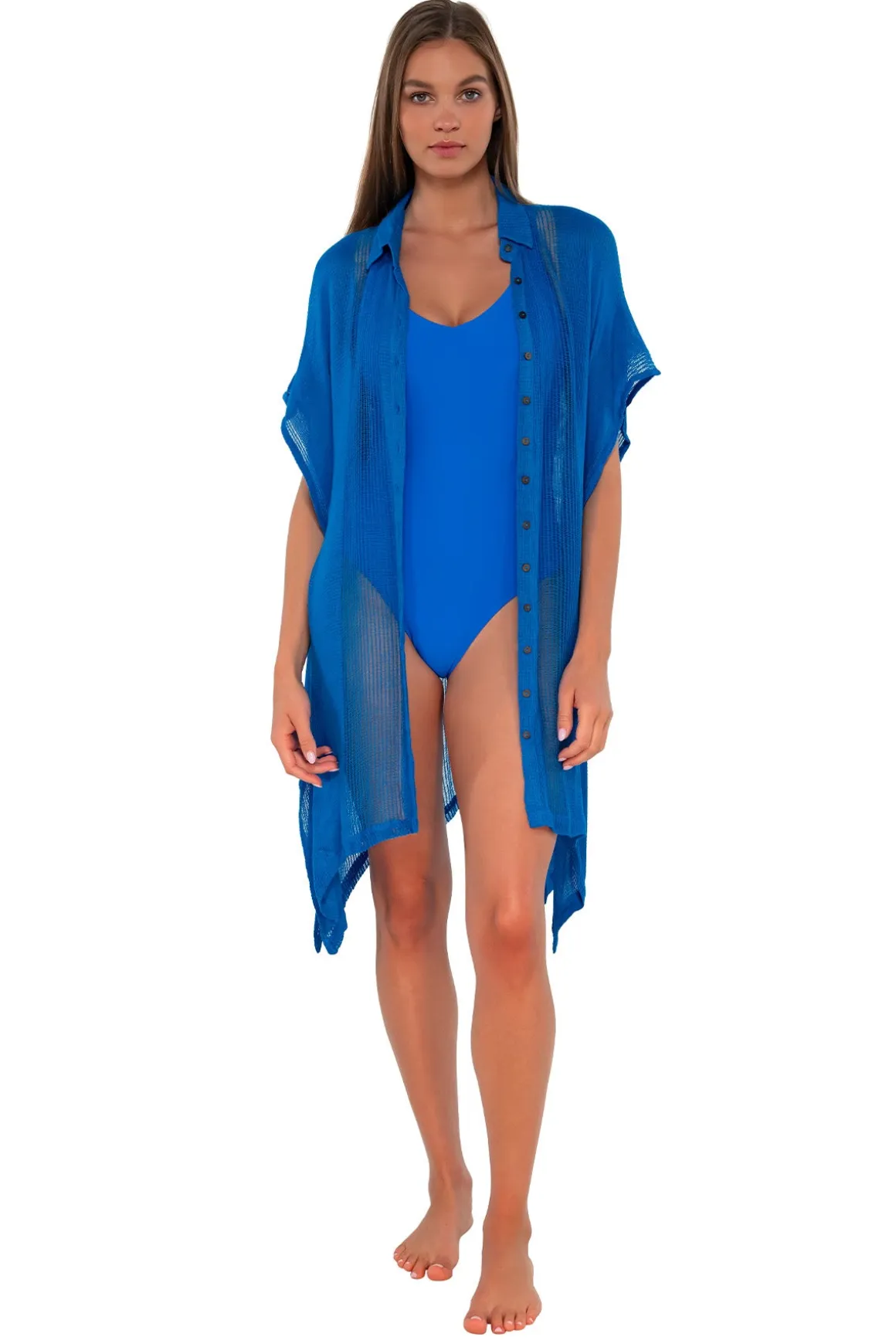 Sunsets Electric Blue Shore Thing Tunic
