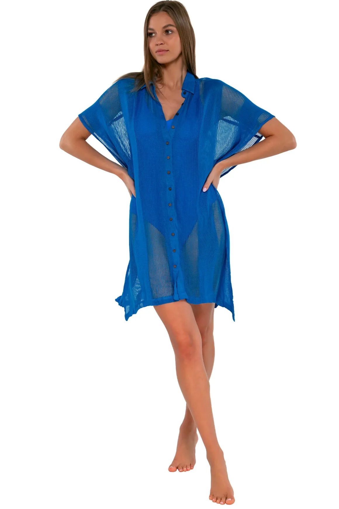 Sunsets Electric Blue Shore Thing Tunic