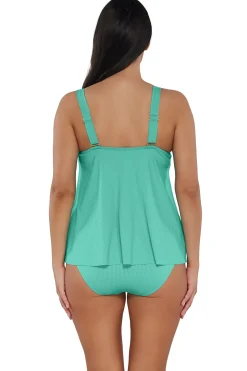Sunsets Escape Aqua Mist Sandbar Rib Sadie Tankini Top