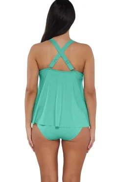 Sunsets Escape Aqua Mist Sandbar Rib Sadie Tankini Top