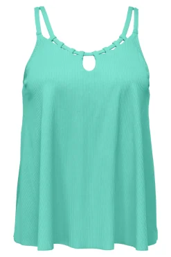 Sunsets Escape Aqua Mist Sandbar Rib Sadie Tankini Top