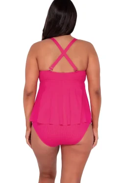 Sunsets Escape Begonia Sandbar Rib Marin Tankini Top