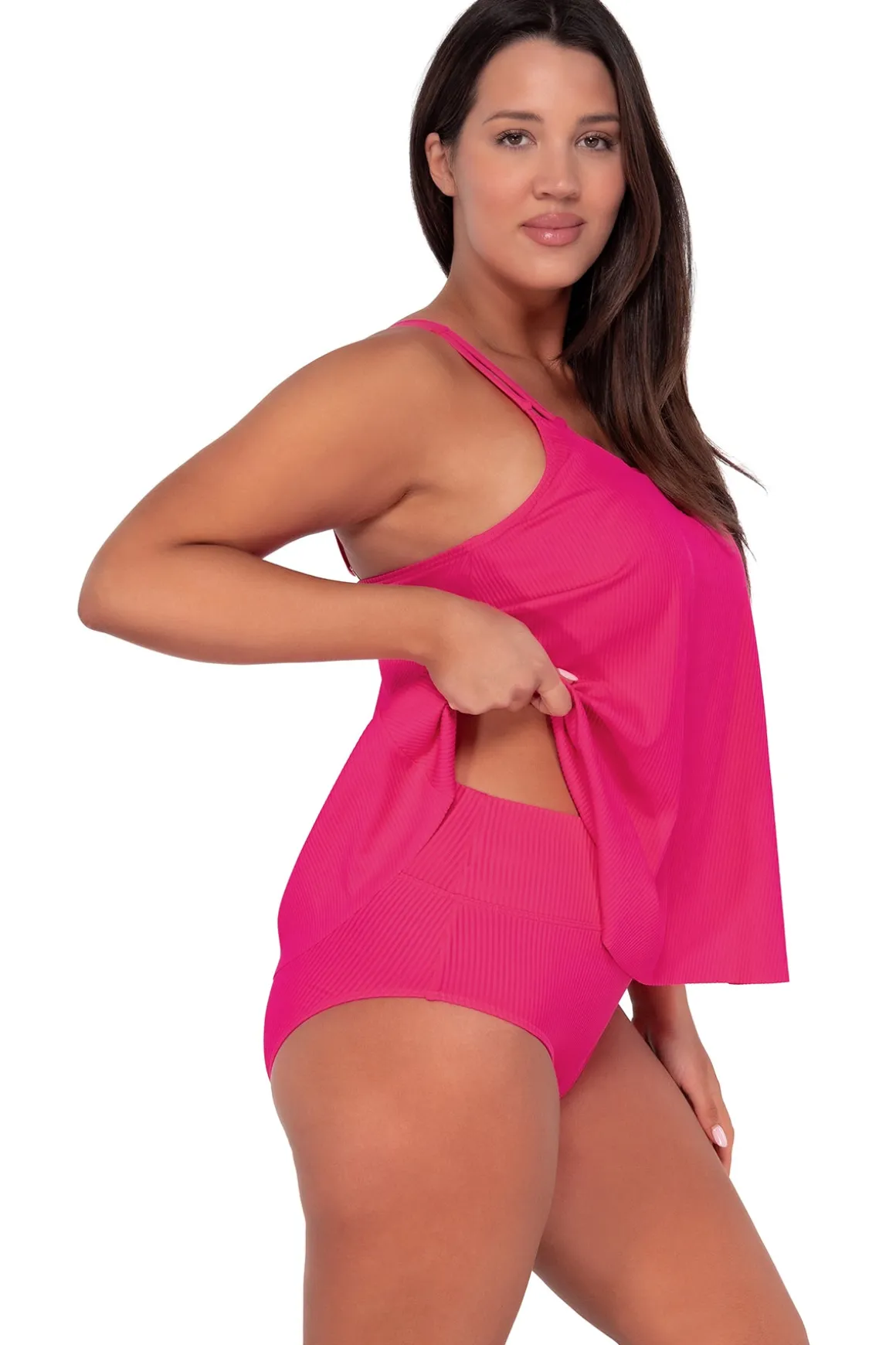 Sunsets Escape Begonia Sandbar Rib Sadie Tankini Top