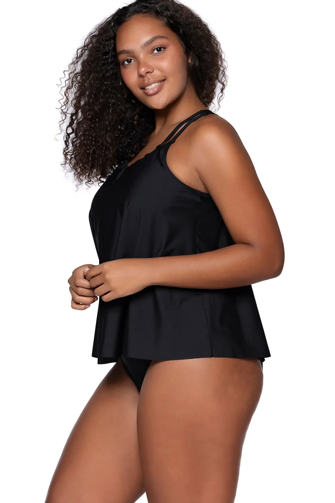 Sunsets Escape Black Sadie Tankini Top