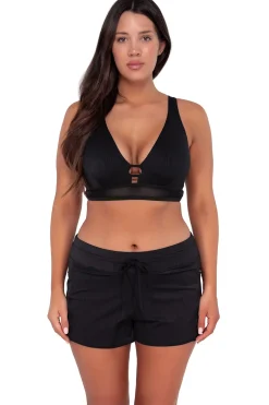 Sunsets Escape Black Seagrass Texture Laguna Swim Short