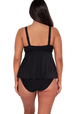Sunsets Escape Black Seagrass Texture Marin Tankini Top