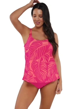 Sunsets Escape Blushing Palms Sandbar Rib Jenna Tankini Top