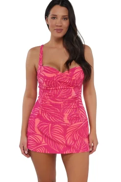 Sunsets Escape Blushing Palms Sandbar Rib Sienna Swim Dress
