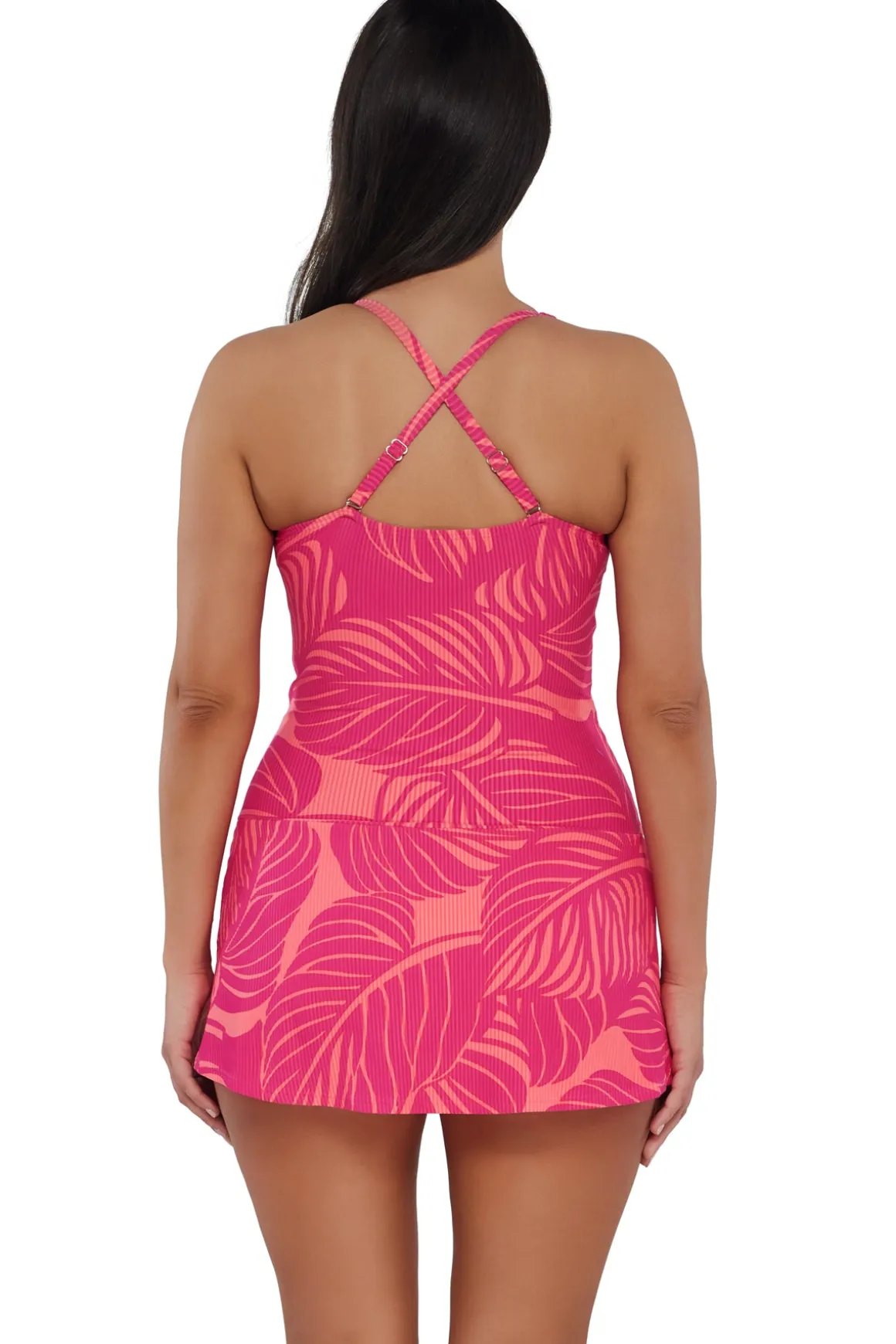 Sunsets Escape Blushing Palms Sandbar Rib Sienna Swim Dress