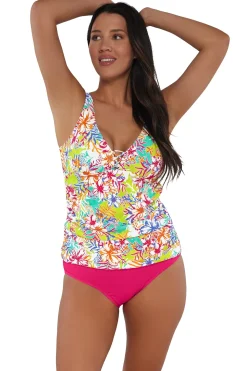 Sunsets Escape Botanical Bliss Sandbar Rib Emerson Tankini Top