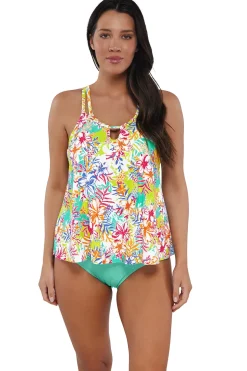 Sunsets Escape Botanical Bliss Sandbar Rib Sadie Tankini Top