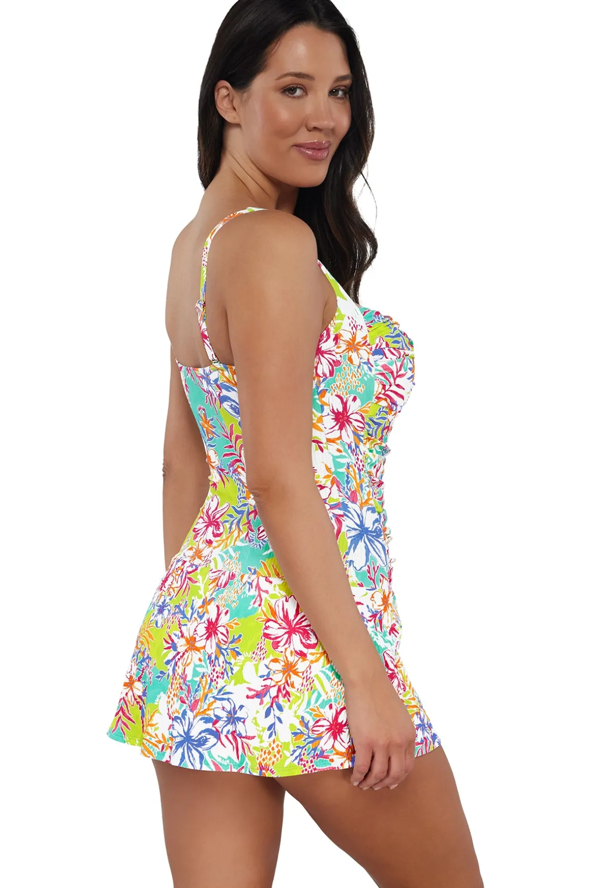 Sunsets Escape Botanical Bliss Sandbar Rib Sienna Swim Dress
