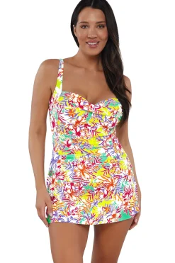 Sunsets Escape Botanical Bliss Sandbar Rib Sienna Swim Dress